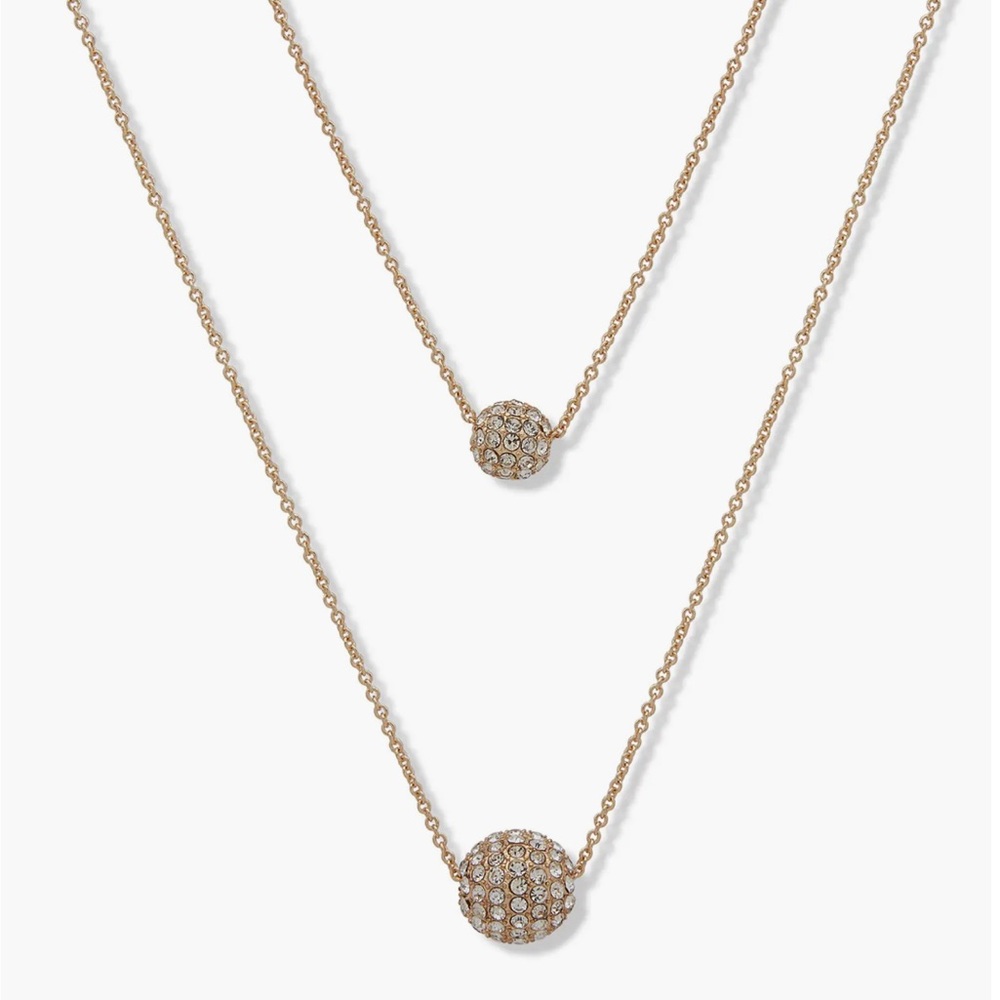 DKNY Crystal Pavé Layered Chain Necklace